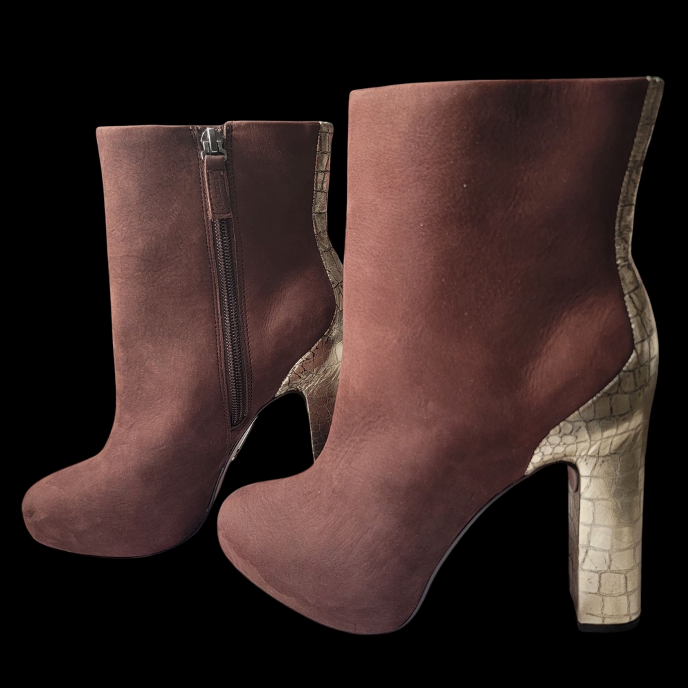 Boutique9 Brown and Tan Ankle Boots